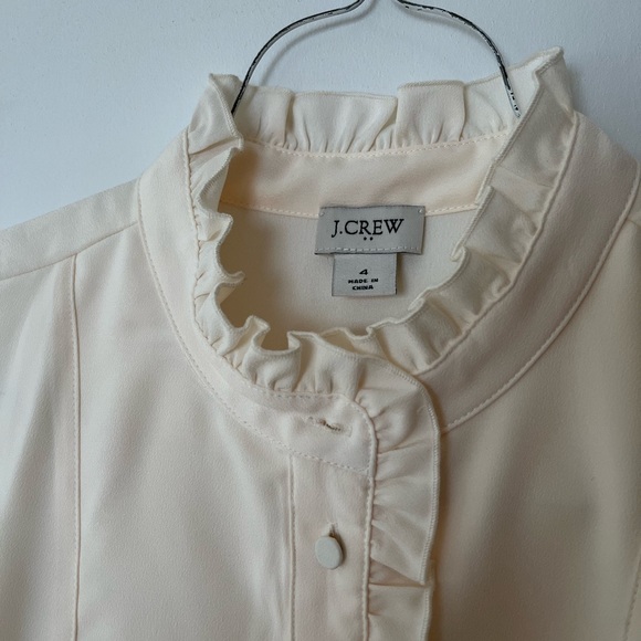 J.Crew cream colored ruffle tank blouse - Picture 3 of 4